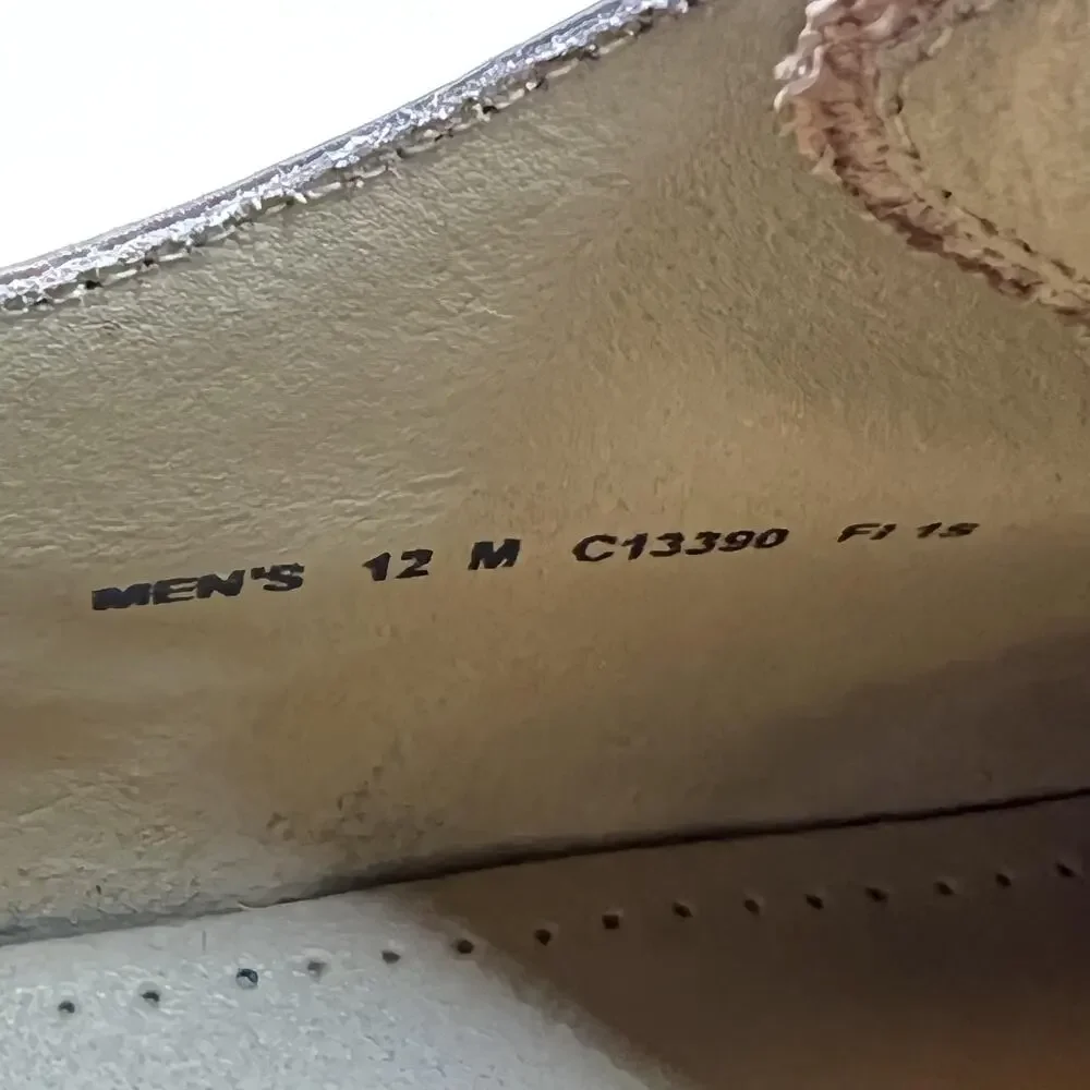Cole Haan Shoes Mens 12 Brown Leather Wingtip Oxford Dress Brogue Square Toe
